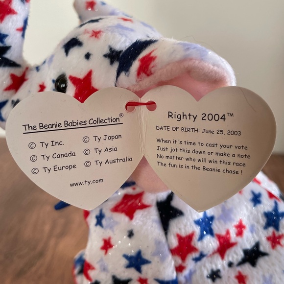 3 FOR $25: Authentic TY Beanie Babies Righty the Elephant, 2003. NWT - Picture 4 of 4